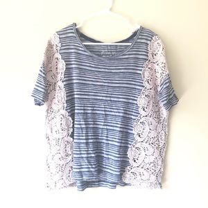 Free People Striped Crochet Top